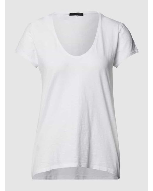 Drykorn White T-Shirt mit U-Ausschnitt Modell 'Avivi'