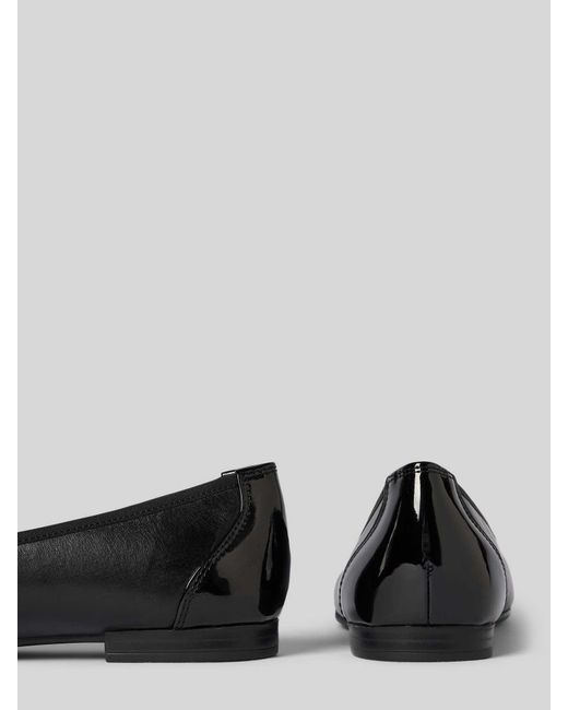 Tamaris Ballerina's Van Leer Met Licht Gestructureerde Zool in het Black