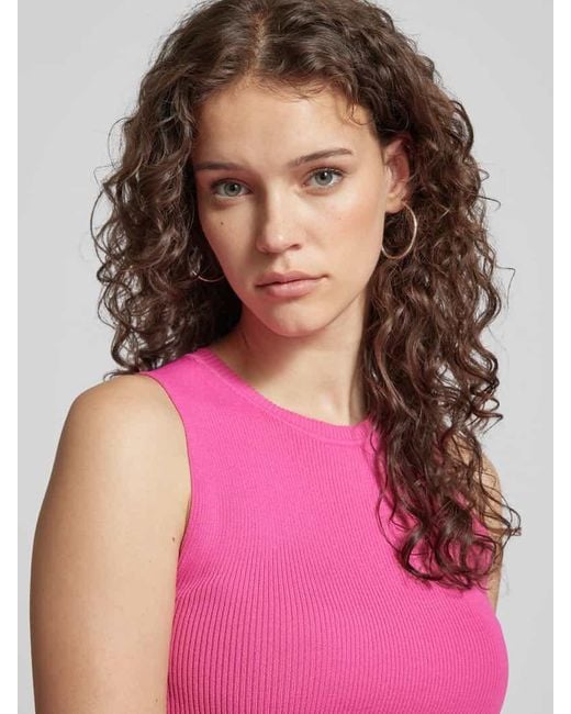 ONLY Pink Crop Top mit Streifenmuster Modell 'MAJLI'
