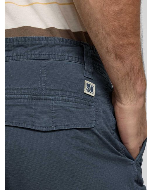 S.oliver Relaxed Fit Bermuda Van Katoenmix in het Blue voor heren