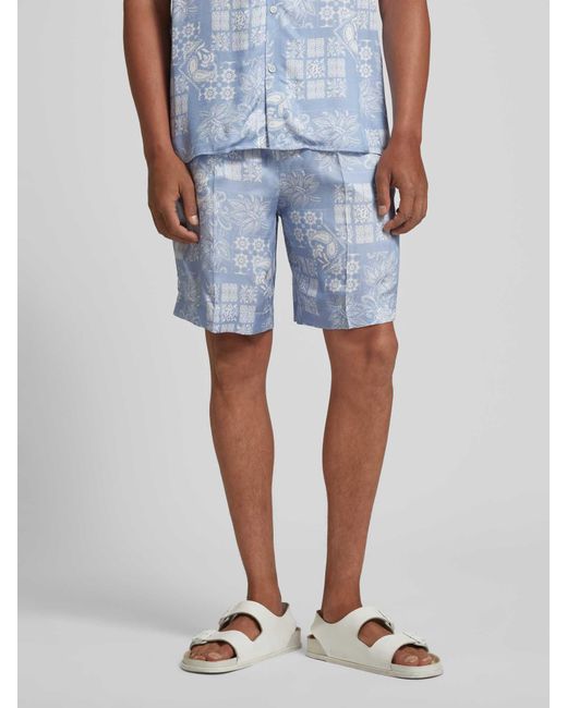 The Kooples Regular Fit Shorts mit Allover-Print in Blue für Herren