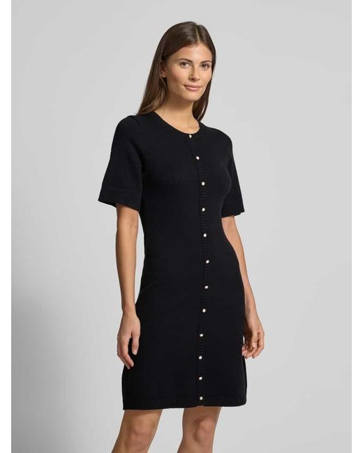 Neo Noir Black Knielanges Kleid Mit Durchgehender Knopfleiste Modell 'Elise'