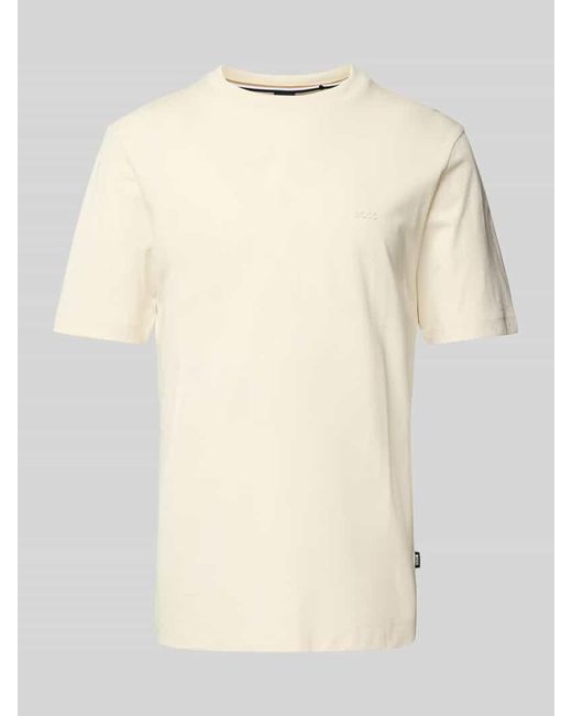 Boss T-Shirt mit Label-Print Modell 'Thompson' in Natural für Herren