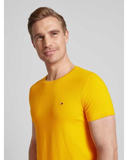Tommy Hilfiger T-Shirt mit Label-Stitching in Yellow für Herren