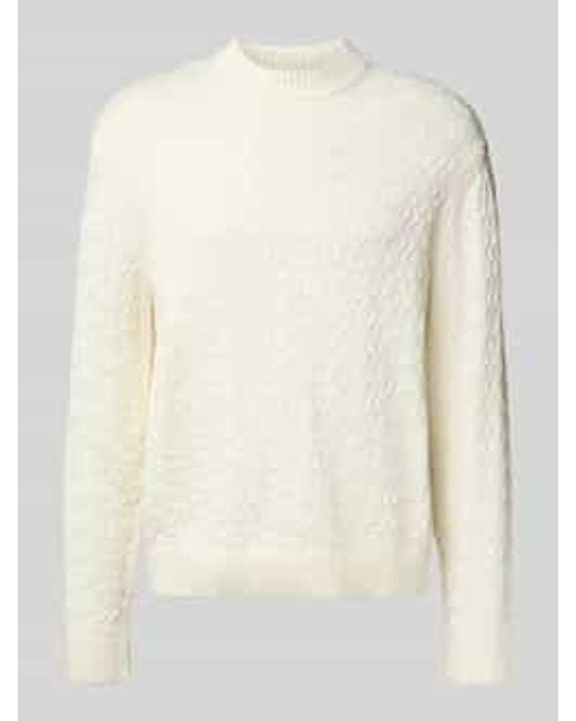 SELECTED Relaxed Fit Pullover Van Puur Katoen, Model 'Philip' in het Natural voor heren