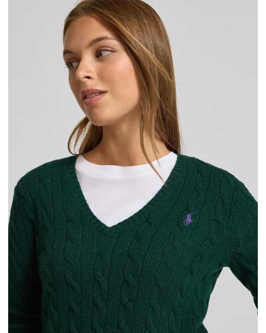Polo Ralph Lauren Green Strickpullover aus Wolle-Kaschmir-Mix Modell 'JULIANNA'