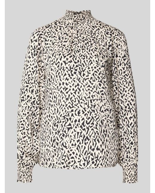 Milano Italy Regular Fit Blouse Met Opstaande Kraag in het White