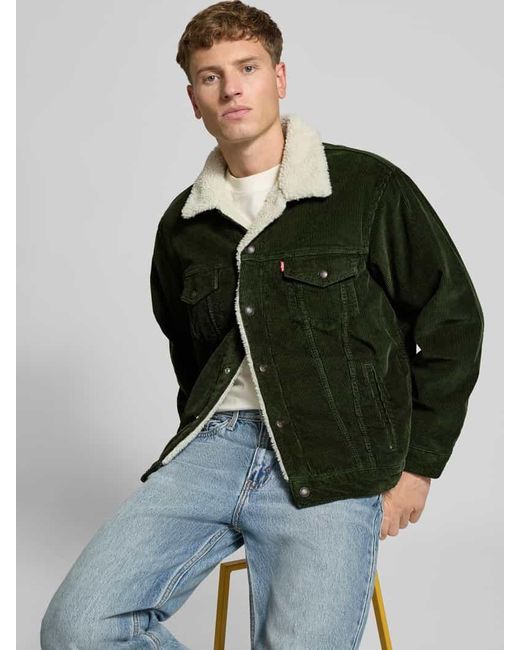 Levi's Relaxed Fit Jacke aus Cord mit Brusttaschen in Green für Herren