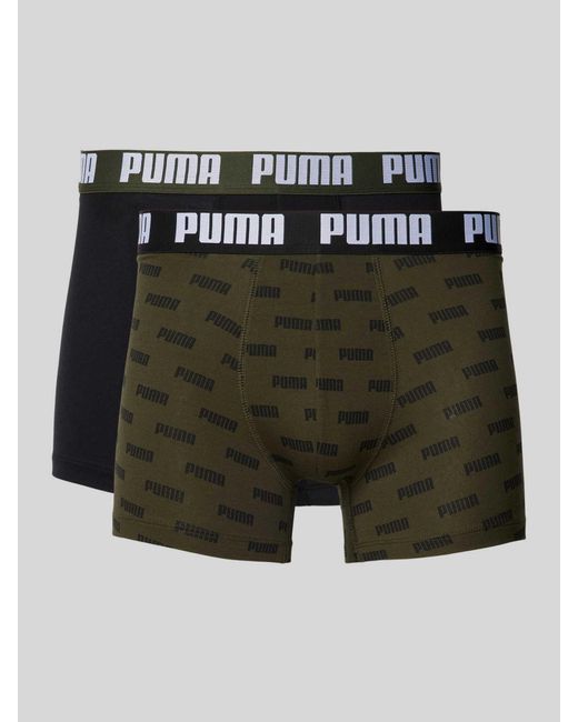 PUMA Boxershorts mit elastischem Label-Bund im 2er-Pack in Green für Herren