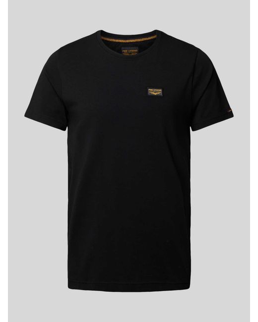 PME LEGEND T-Shirt mit Label-Patches Modell 'GUYVER' in Black für Herren