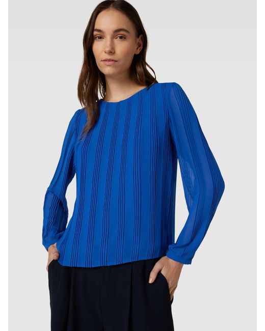 Comma, Blue Blusenshirt mit Rundhalsausschnitt