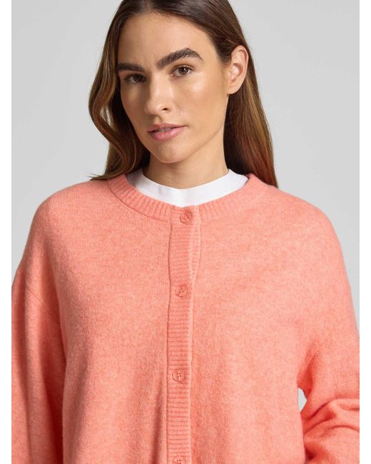 American Vintage Oversized Gebreid Jack Met Knoopsluiting, Model 'Damsville' in het Pink