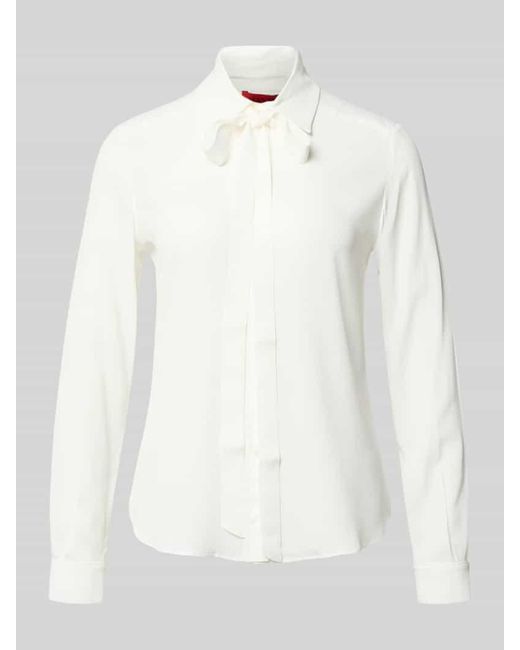 MAX&Co. White Regular Fit Hemdbluse mit Seidenanteil Modell 'ATENEO'