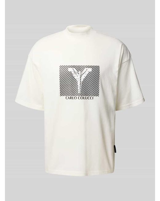 carlo colucci T-Shirt mit Label-Print in Gray für Herren