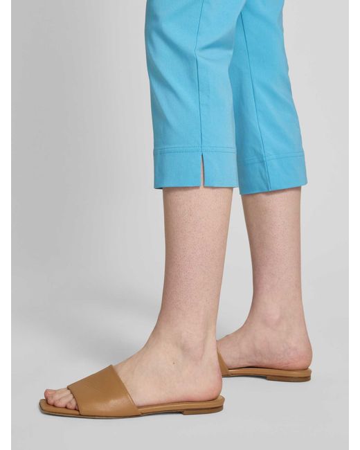 SteHmann Capribroek Van Viscosemix Met Haakjessluiting in het Blue