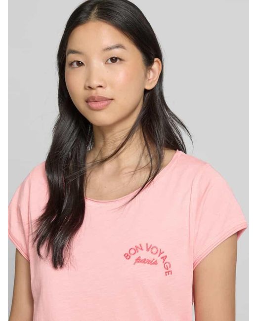 Christian Berg Women Pink T-Shirt mit Statement-Stitching