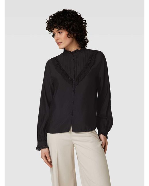 HUGO Black Bluse mit Stehkragen Modell 'Erallia'