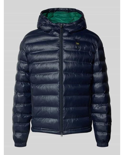 Blauer Usa Steppjacke mit Kapuze Modell 'CHARLES' in Blue für Herren