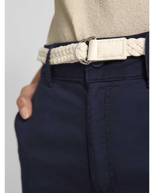 S.oliver Regular Fit Korte Chino Met Gevlochten Riem in het Blue