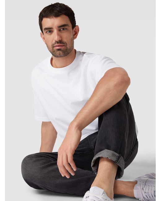 SELECTED Relaxed Fit T-Shirt Met Ronde Hals, Model 'Oscar' in het White voor heren