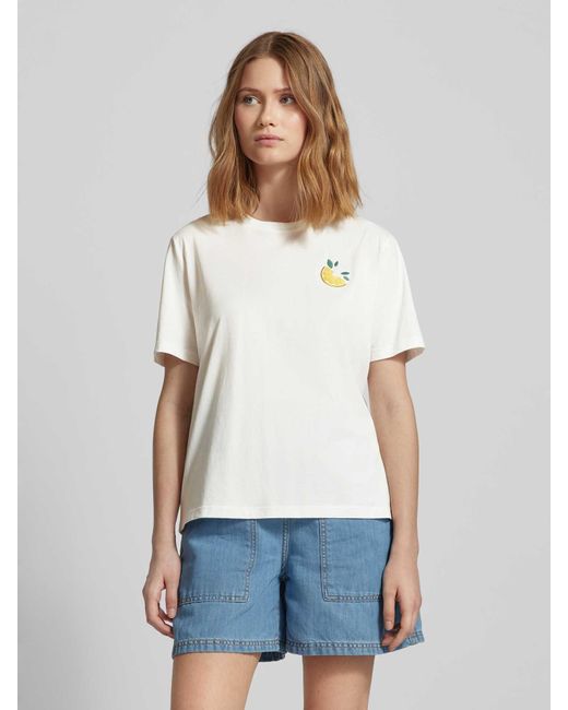 Vila White T-Shirt mit Rundhalsausschnitt Modell 'SYBIL'