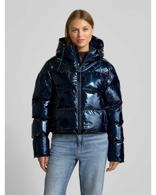 Rains Blue Steppjacke mit Kapuze und Zweiwege-Reißverschluss Modell 'Alta'