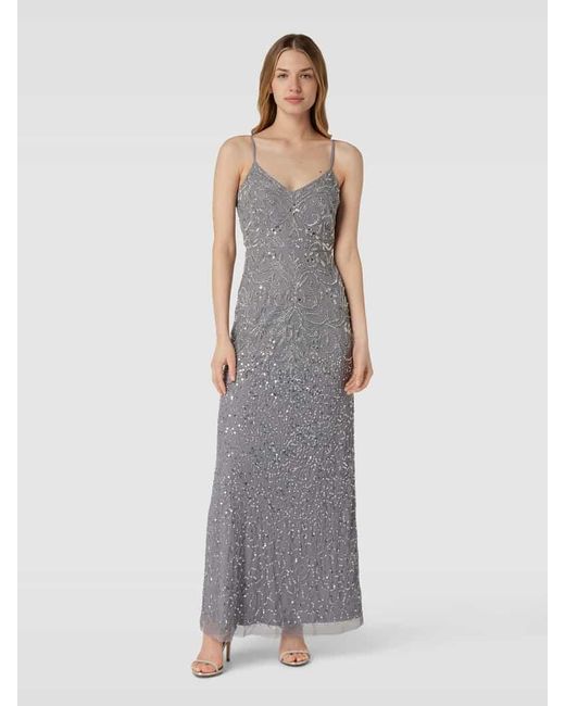 LACE & BEADS Gray Abendkleid mit Paillettenbesatz Modell