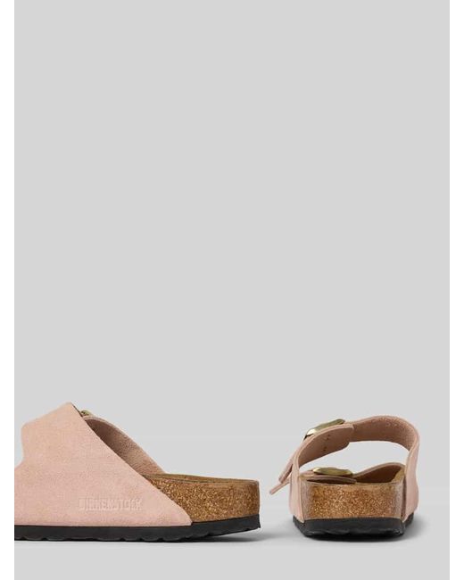 Birkenstock Natural Slides mit Dornschließen Modell 'Arizona'