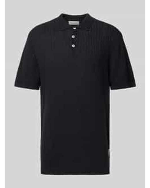 Casual Friday Regular Fit Poloshirt Met Structuurmotief in het Black voor heren