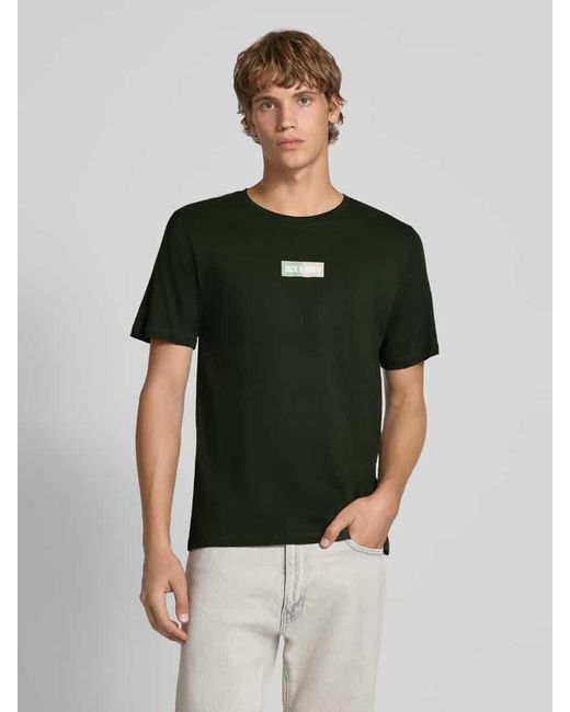 Jack & Jones T-Shirt mit Label-Print und Rundhalsausschnitt in Green für Herren