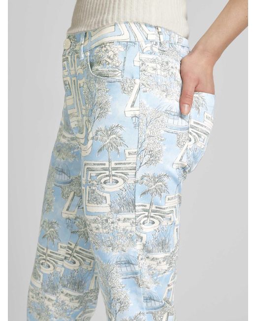 Seductive Blue Slim Fit Hose mit Allover-Print Modell 'CLAIRE'