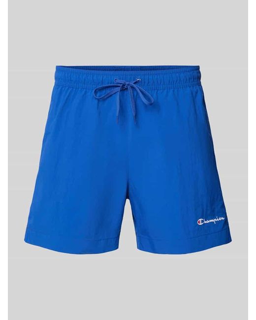 Champion Regular Fit Badehose mit Label-Stitching in Blue für Herren