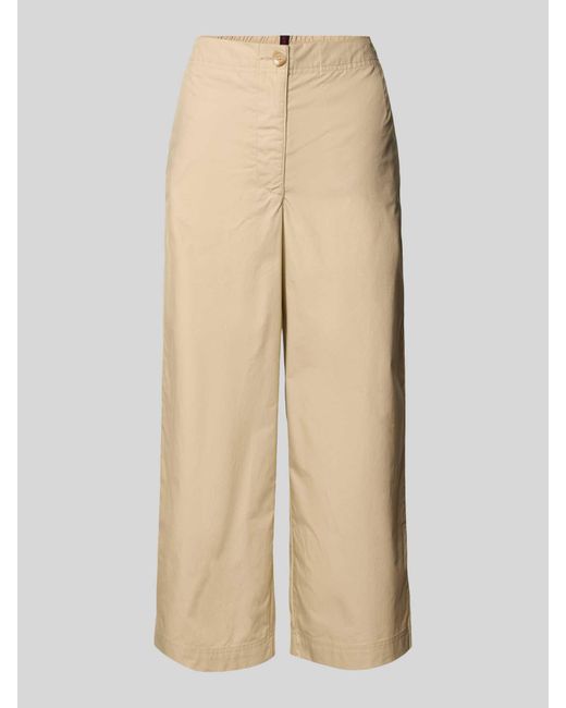 Stefanel Relaxed Fit Culotte Van Puur Katoen in het Natural
