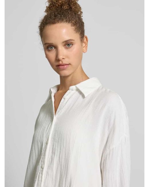 ONLY White Oversized Bluse aus reiner Baumwolle Modell 'THYRA'