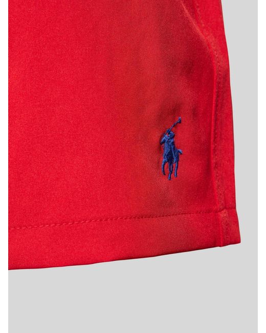 Polo Ralph Lauren Zwembroek Met Logostitching in het Red voor heren