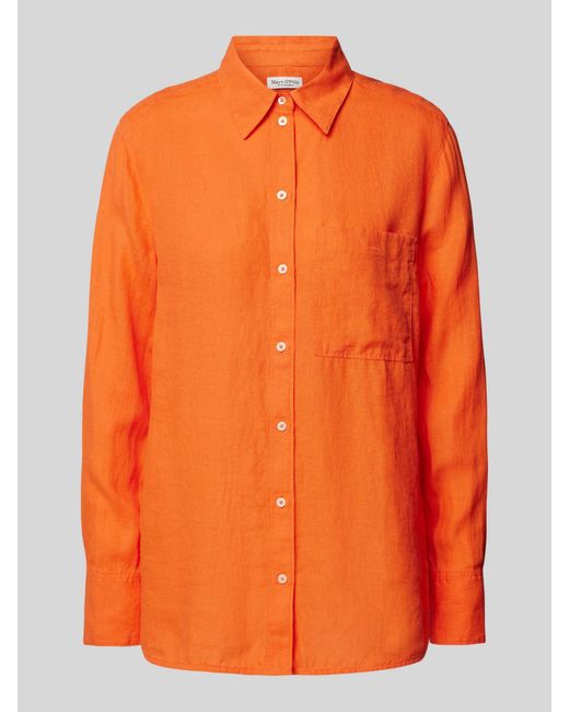 Marc O' Polo Overhemdblouse Met Overhemdkraag in het Orange