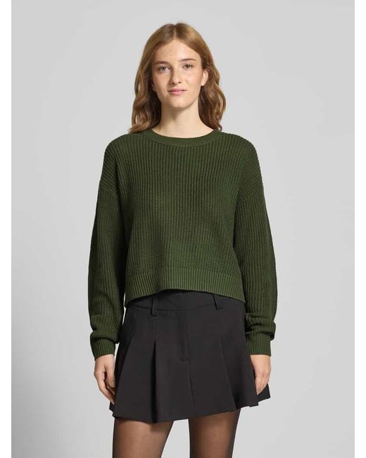 Noisy May Green Strickpullover mit Rundhalsausschnitt Modell 'MAYSA'