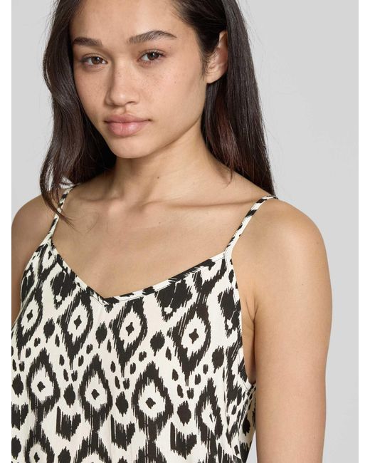 ONLY Regular Fit Top Met Bandjes En All-over Motief in het Black