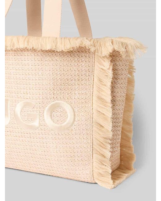 HUGO Natural Handtasche mit Fransen Modell 'Becky'