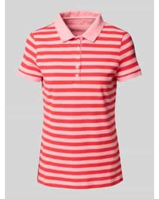 Christian Berg Women Regular Fit Poloshirt Met Structuurmotief in het Red
