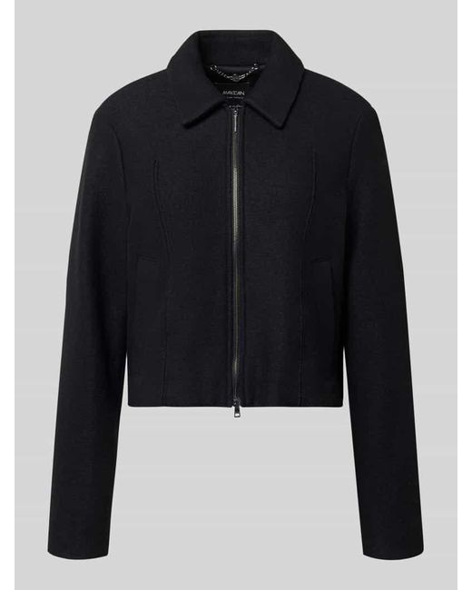 Marc Cain Black Regular Fit Blazer aus Schurwolle mit Zweiwege-Reißverschluss