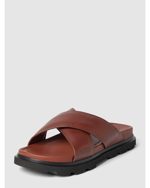 Ugg Slides mit breiten Riemen Modell 'CAPITOLA CROSS SLIDE' in Brown für Herren