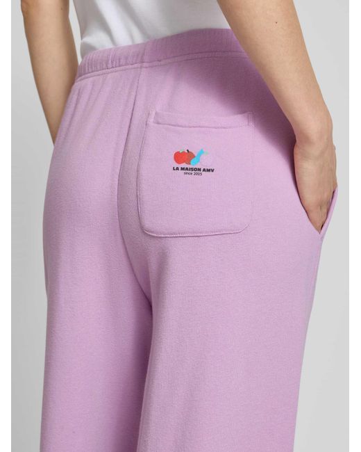 American Vintage Sweatpants Met Elastische Band Model 'Atubay' in het Pink