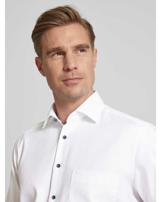 Eterna Comfort Fit Business-Hemd mit Brusttasche in White für Herren