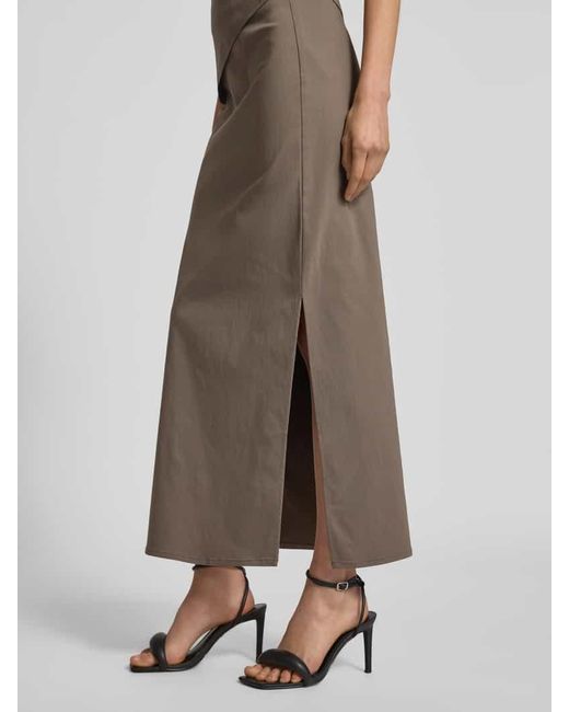 My Essential Wardrobe Brown Maxirock mit Reißverschluss auf der Rückseite Modell 'Sora'