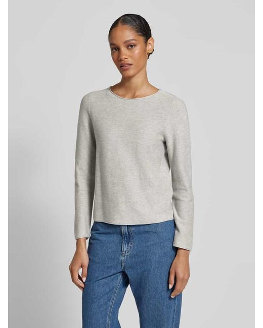 Marc O' Polo Gray Regular Fit Strickpullover Aus Reiner Baumwolle Mit Rollkante