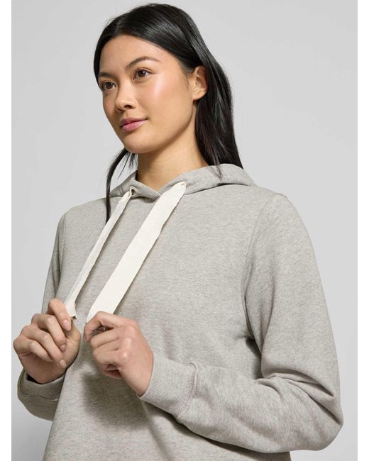 Marc O' Polo Relaxed Fit Hoodie Van Puur Katoen Met Gepeacht Oppervlak in het Gray