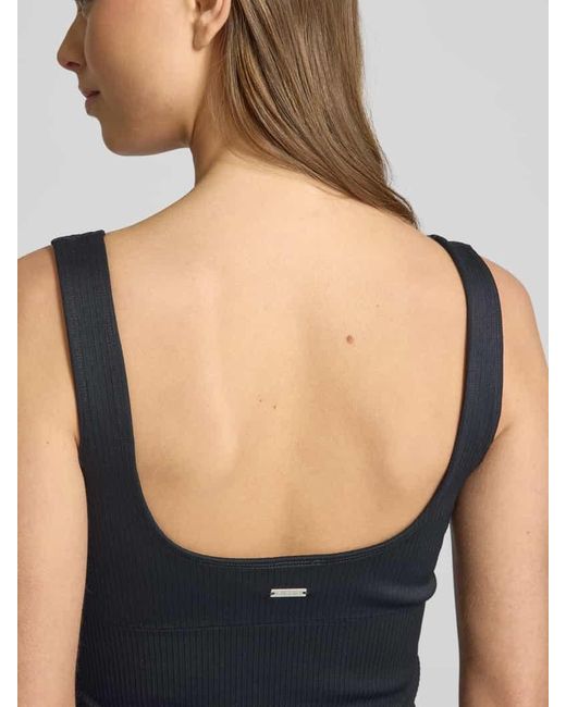 Aim'n Black Crop Top Mit Square-Neck-Ausschnitt