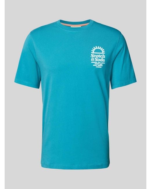 Scotch & Soda T-shirt Met Labelprint in het Blue voor heren