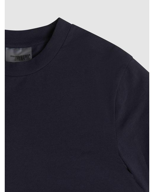 Drykorn T-Shirt mit geripptem Rundhalsausschnitt Modell 'ANTON' in Blue für Herren